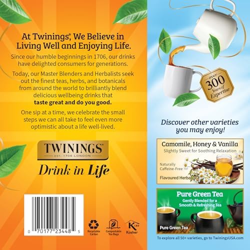 Twinings Pure Camomile Herbal Caffeine-Free Tea Bags, 100 CT Box (1 Pack)