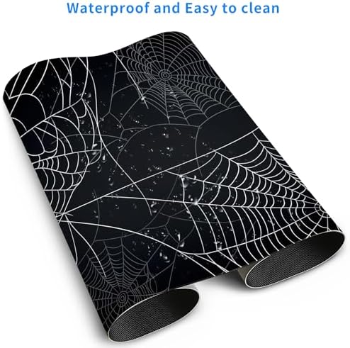 Halloween Spider Webs Desk Mat Large Gaming Mouse Pad Cozy