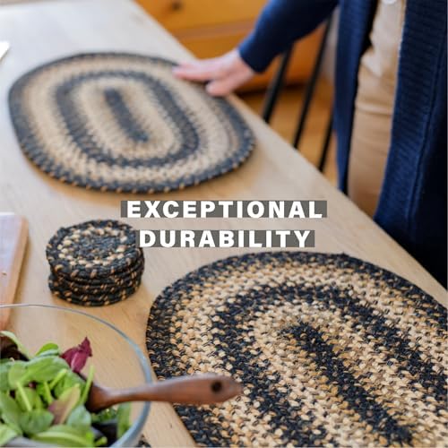Homespice Kilimanjaro Jute Braided Placemats, Rect 13x19 Set of 4