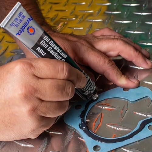 Permatex 80012 Black Cut Gasket Coating, Flexible, Oil-Resistant Silicone Sealant for Paper, Cork & Rubber Gaskets, Extends Gasket Life, Fills Scars, Tack-Free in 1 Hr, 2 Oz.
