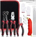 YOTINO Glass Cutters Tools 20PCS Glass Nippers Glass Running Pliers Breaking Pliers Oil Feed Glass Cutter Set for Stained Glass, Tiles, Mosaic Cutting with Cut Resistant Gloves Leather Zipper Bag