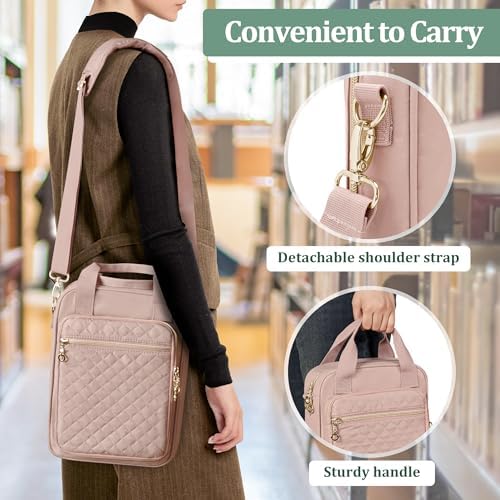 Teamoy Journal Supplies Storage Case, Planner Bag with Pen Slots, Pink