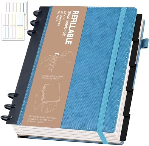 Yoment Refillable Notebooks for Work 5 Subject with Removable Dividers Tabs