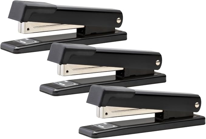 Bostitch Office Classic Metal Desktop Stapler, 20 Sheet Capacity, Dual Clinch, Opens for Tacking, Full-Strip, Black, 18-Pack