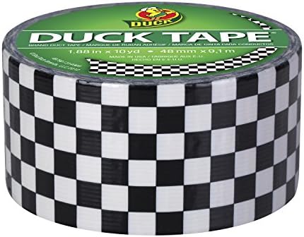Duck Brand Printed Duct Tape, Checker, 1.88 Inches x 10 Yards, Single Roll (280410) (Pack of 2)