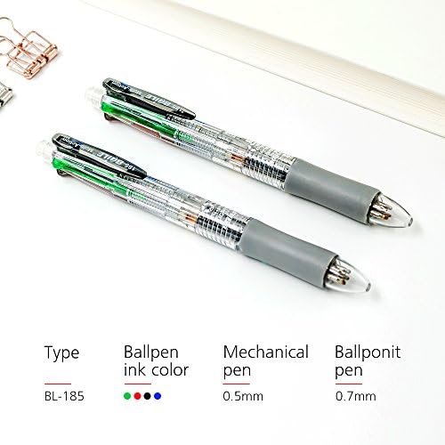 Baile Grip 4+1, 4 Colors 0.7 mm Ballpoint Multi Pen and 0.5 mm Pencil With Eraser In Cap