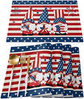 4th of July Patriotic Placemats Set of 6-Stripes and Stars American Flag Gnomes Heat Resistant Placemat Washable Cotton Linen Table Mats Memorial Day Party Holiday Decorations for Kitchen Dining Table