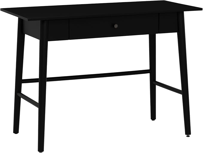 Linon Melissa Black Wooden One Drawer Writing Desk
