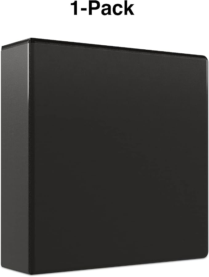 Staples Economy 3" 3‑Ring View Binders, D‑Ring, Black, High‑Capacity 600‑Sheet Storage – 3/Pack