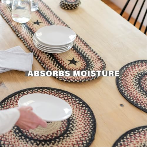 Homespice Gloucester Jute Braided Coasters, Round 4" Set of 6