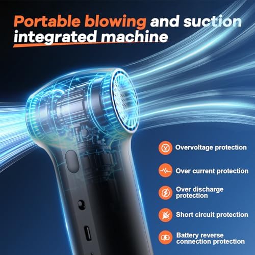 Compressed Air Duster&Vacuum Cleaner, 2-in-1 130000RPM Cordless Air Blower
