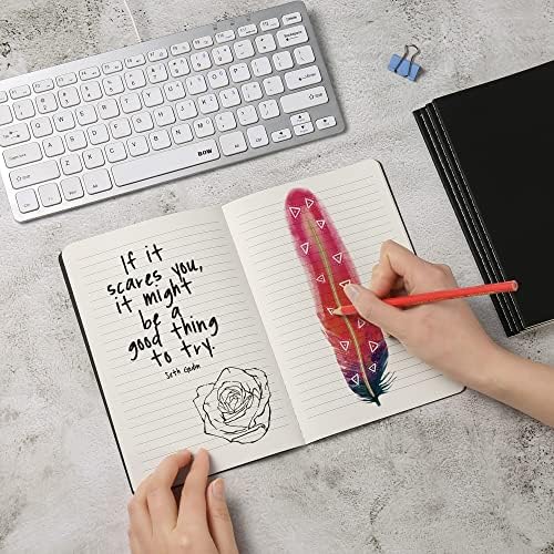 24 Pack College Ruled Notebook & Journal Bulk, Black Cover, Line Thick Paper, A5 Size, 5.5x8.3 inch, 60 Pages, Small Subject Note Pad Planner Set for Women Men Kids Traveler Student Office