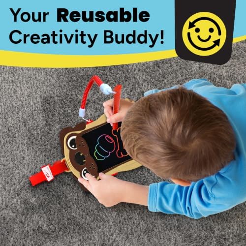 Boogie Board Sketch Pals Onyx the Dragon 4” LCD Writing Tablet for Kids – Reusable Mess-Free Drawing Pad with Tethered Stylus – Clip-On Travel Doodle Board Toy – Ages 3+