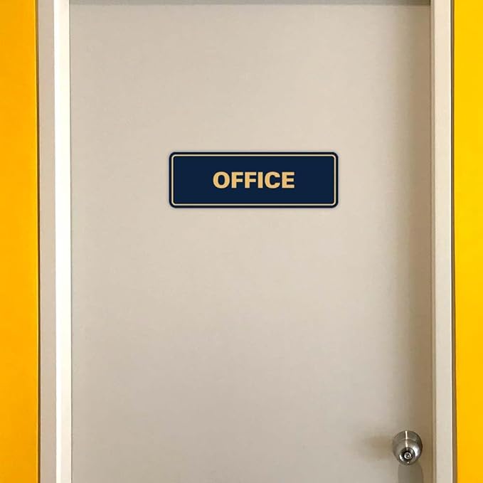 Signs ByLITA Standard Office Sign - Professional Business Signage - Easy to Install (Black/Silver) - Large 1 Pack