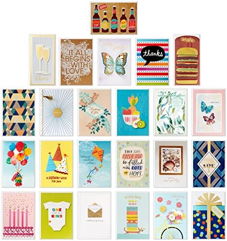 Hallmark All Occasion Cards - Assortment of 24 Handmade Greeting Cards, Painted Dots - Birthday, Baby Shower, Wedding, Sympathy