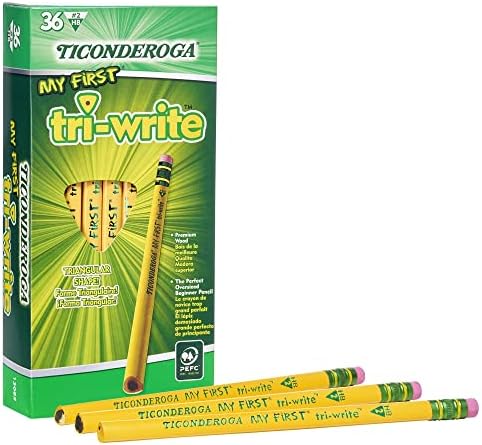 Ticonderoga My First Tri-Write Wood-Cased Pencils (36 Count) Wood-Cased Pencils (96 Count)