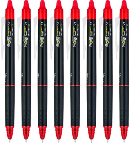 PILOT FriXion Synergy Clicker Erasable, Pack of 8, Red