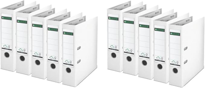 Leitz quality plastic folder, 180°, A4 breit | 10er Pack, White, 1