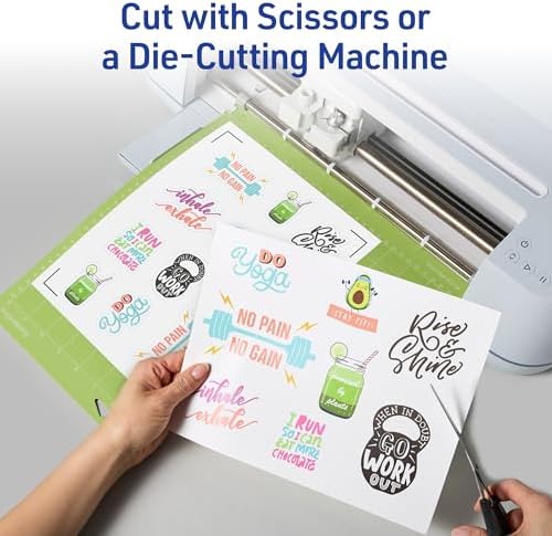 Avery Printable Sticker Paper, 8.5" x 11", Matte White, Repositionable Adhesive, Laser/Inkjet Compatible, 15 Full-Size Label Sheets, Great for Product Branding, Cute Stickers, Crafts, and More (3383)