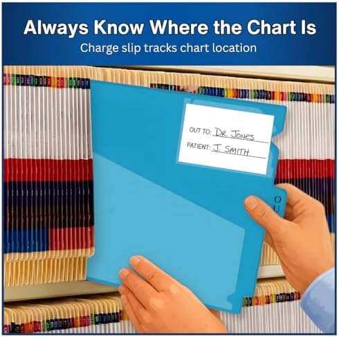 Doctor Stuff - Center Tab Vinyl Outguides, Diagonal Cut Front Pocket, Top Charge Out Slip Pocket, Plastic File Folder, Letter Size 9" x 13-1/4", Light Blue, 25/Box