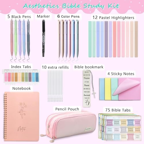 SHINYHARBOR 47PCs Bible Journaling Kit for Women Teen Girl
