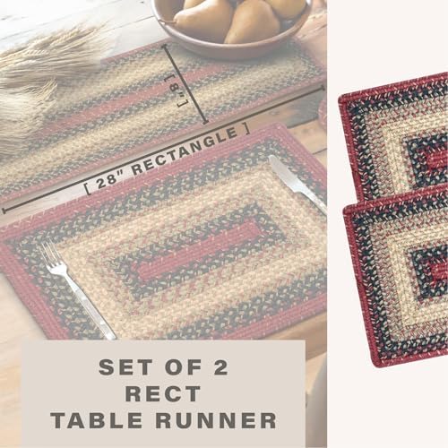 Homespice Highland Jute Braided Table Runner, Rect 8x28 Set of 2