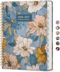 Planner 2026-2027, Monthly & Weekly Jul 2026-Jun 2027 Calendar Book | 6.3" x 8.5", Hardcover Spiral Planner with Tabs, School & Daily Pretty Agenda for Women, Students, Teachers, Soft Florals