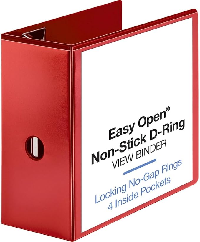 Business Source 5" Red D-ring Binder