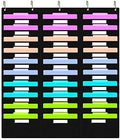 EAMAY Hanging File Folder Organizer - 30 Pockets and 5 Over the Door Hanger, Wall Mount Document Letter Organizer/ Pocket Chart Office Supplies Office Bill Organizer for Home School Classroom Planner