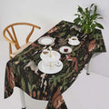 Cartoon Woodland Tablecloth, Watercolor Rustic Forest Wild Animals Bunny Rabbit Squirrel Mushroom Plants Print Table Cloth for Indoor Outdoor Dining Table Party Picnic Decor 55x75in
