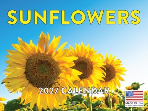 Sunflower Calendar 2027 Monthly Wall Calender 12 Month