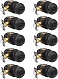 KNOBWELL 10 Pack Oil Rubbed Bronze Privacy Door Knobs Stainless Steel Keyless Interior Door Knob with Lock Bedroom Bathroom Round Door Knob, Locking Interior Bronze