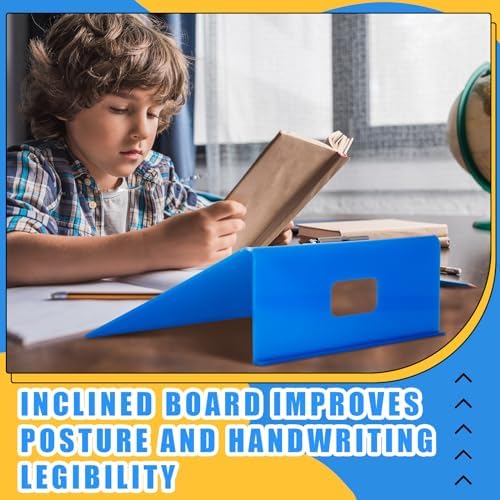 Pasimy 2 Pcs Slant Board Writing 13 x 13 Inch Heavy Duty Slanted Clipboard Sloped Acrylic Large Writing Board to Improve Handwriting Posture Reading Grasp for Back to School Office Supplies(Blue)