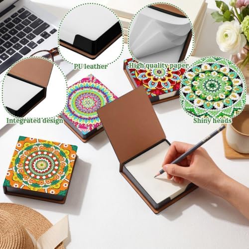 Saillong 4 Pcs Christmas Mandala Diamond Art Note Box Diamond Painting Box