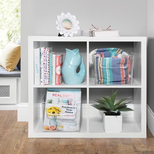 iDesign Open-Front Storage Bin, Set of 2, Clear