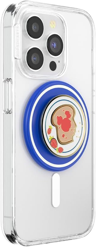 PopSockets Phone Grip for MagSafe, Magnetic Holder- Mickey Toast | Removable, For Kindle / Android / iPhone, With Magnet, Disney, Mickey Mouse, Minnie, Enamel, Designs