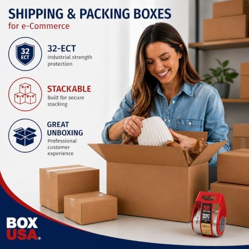 BOX USA Moving Boxes Holds 65lbs, 15"L x 10"W x 6"H (25-Pack) Small - Corrugated Cardboard Box for Shipping, Mailing, Packing, Packaging and Storage