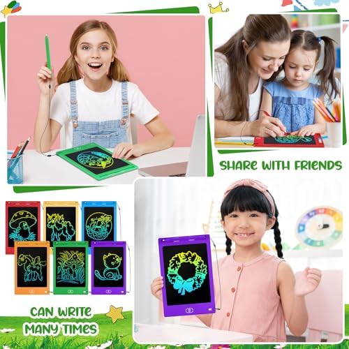 Zhehao 24 Pcs LCD Writing Tablet Kids Board, Bright Color, Round Style