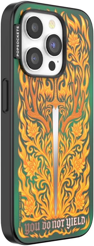 PopSockets iPhone 15 Pro Phone Case with MagSafe- Fireheart | Magnetic, Wireless Charging, Camera & Drop Protection, Acotar, Throne, Glass, Sarah, Dragon
