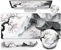 LIMKRIAN Japanese Ergonomic Mouse Pad Set, Large Desk Matt for Desktop