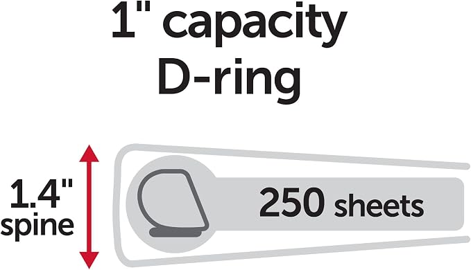 Office Depot® Heavy-Duty View 3-Ring Binder, 1" D-Rings, 49% Recycled, White, Pack of 4