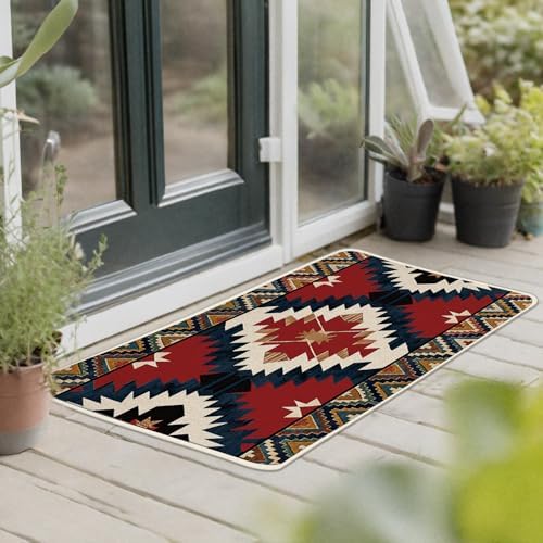 Southwest Native American Aztec Kitchen Rugs Set of 2