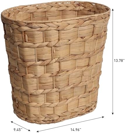 happimess Miles 4.5 Gal Oval Wicker Wastebasket, Natural, Set of 2