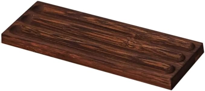 Horizontal Pen Holder For Desk,Pen Tray,Wood Desk Pen Holder,Desk Top Pen Display,Teacher Gifts,Suitable For School,Home,Office Desktop Art Accessories (Walnut-3 Grid)