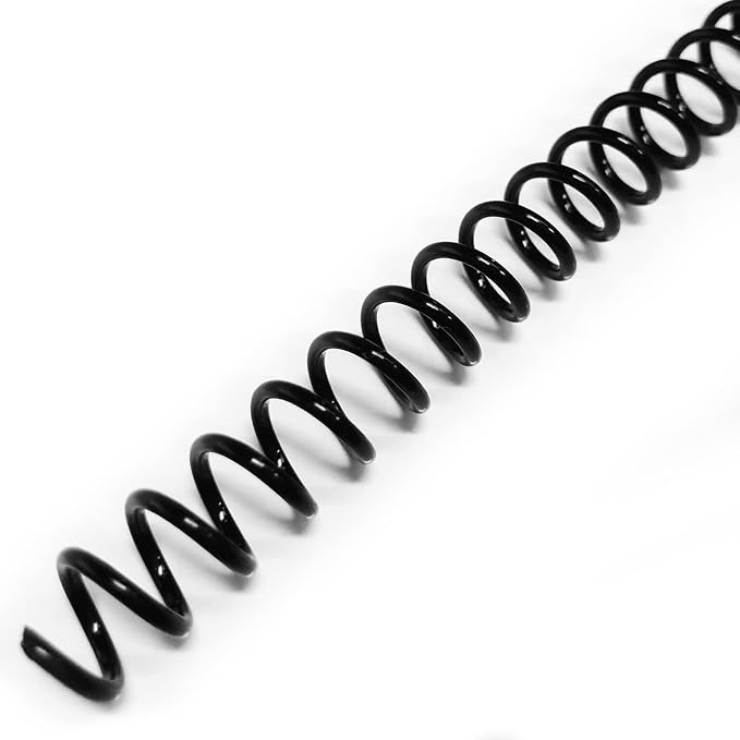 Binditek Plastic Spiral Binding Coils, 8 mm, 4:1 Pitch, Black, 200 Pack | Coil Binding Spines, 5/16", 40 Sheet Capacity, 48 Loops, for Letter-Size Reports, Presentations, School and Office Projects