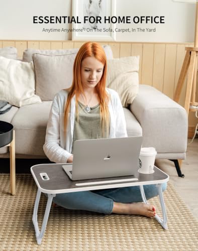 ZEAPTAC Foldable Lap Desk, Bed Desk, Bed Table & Laptop Stand w/Cup Holder