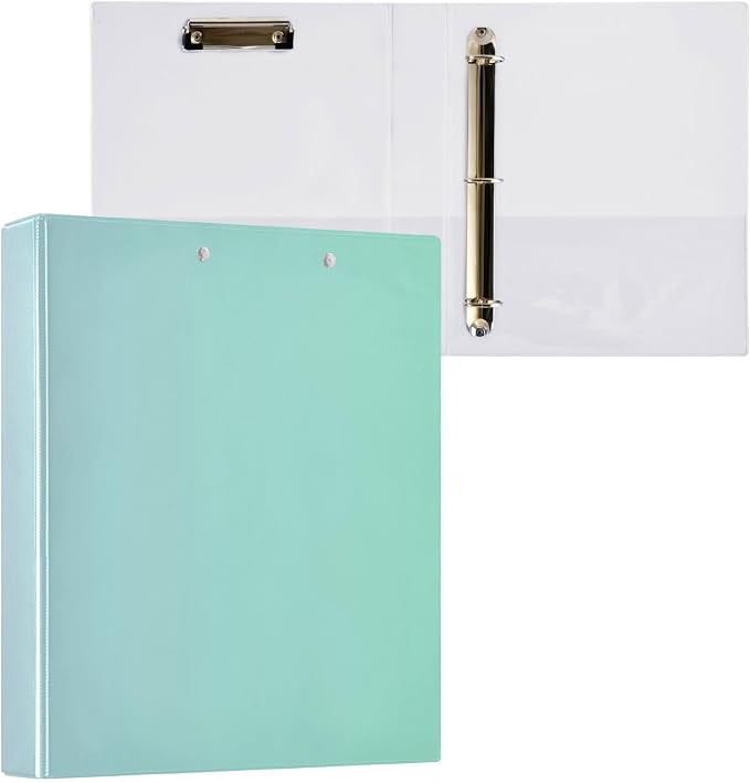 Three-Rings Notebook Binders 1.5" Notebook Binders with Pockets 1/2 Pack Binder for College Students Hardcover Abstract Wide Gradient Background Blanks with Pale Light Purple
