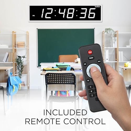 Ivation Oversized Digital Wall Clock with Large LED Display & Timer, 72"