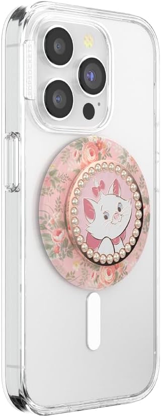 PopSockets Phone Grip for MagSafe, Magnetic Holder- Marie in Bloom | Removable, For Kindle / Android / iPhone, With Magnet, Disney, Mickey Mouse, Minnie, Aristocats