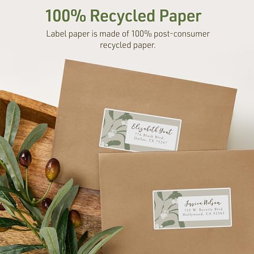 Avery® EcoFriendly Recycled Shipping Labels, 2" x 4", White, Permanent Adhesive, Laser & Inkjet Printers, 1,000 Total, Great for Shipping and Mailing, Product Merchandising, and More (48163)
